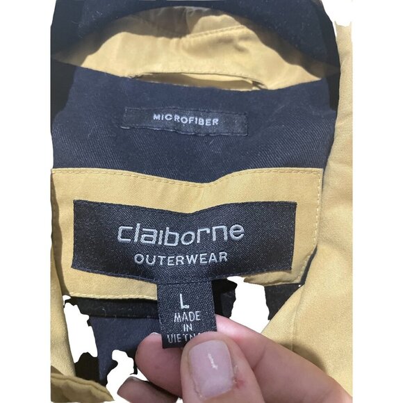 Claiborne Men's Jacket Coat w/Pockets Collared Lined Full Zipper Gold Size L - Picture 3 of 5